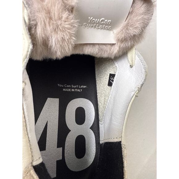 P448 Jack Turtle Sneakers Casual Womens EU37 M US 6.5-7 Leather Faux Fur Lace Up - Picture 9 of 14